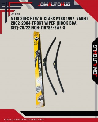 Front Wiper (Hook BBA Set)-Mercedes Benz A-Class W168 1997. Vaneo 2002-2004-26/22 Inch-119782/SWF-S