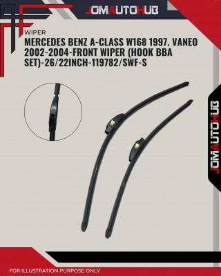 Front Wiper (Hook BBA Set)-Mercedes Benz A-Class W168 1997. Vaneo 2002-2004-26/22 Inch-119782/SWF-S