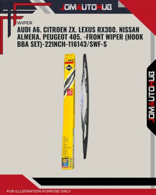 Front Wiper (Hook BA)-Audi A6. Citroen ZX. Lexus RX300. Nissan Almera. Peugeot 405-22 Inch-116143SWF-S