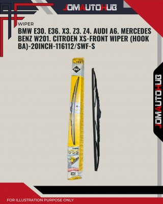 Front Wiper (Hook BA)-BMW E30. E36. X3. Z3. Z4. Audi A6. Mercedes Benz W201. Citroen XS-20 Inch-116112SWF-S