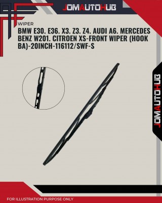 Front Wiper (Hook BA)-BMW E30. E36. X3. Z3. Z4. Audi A6. Mercedes Benz W201. Citroen XS-20 Inch-116112SWF-S