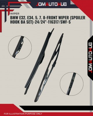 Front Wiper (Spoiler Hook BA Set)-BMW E32. E34. 5. 7. 8-24/24inch-116317/SWF-S