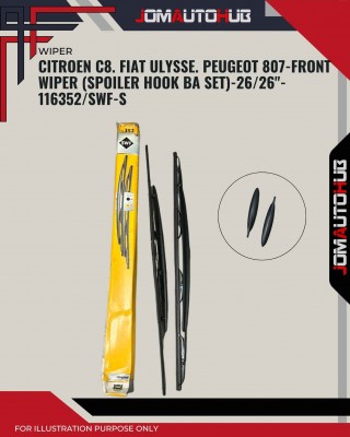 Front Wiper (Spoiler Hook BA Set)-Citroen C8. Fiat Ulysse. Peugeot 807-26/26inch-116352/SWF-S