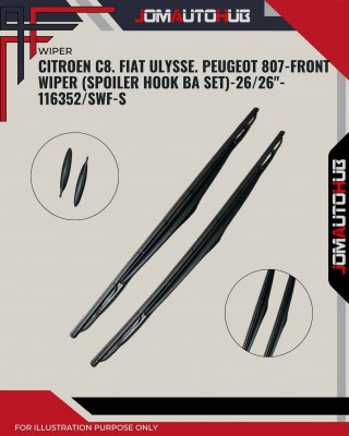 Front Wiper (Spoiler Hook BA Set)-Citroen C8. Fiat Ulysse. Peugeot 807-26/26inch-116352/SWF-S