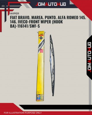 Front Wiper (Hook BA)-Fiat Bravo. Marea. Punto. Alfa Romeo 145. 146. Iveco-23 Inch-116141SWF-S