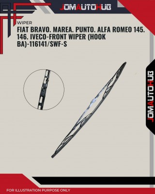 Front Wiper (Hook BA)-Fiat Bravo. Marea. Punto. Alfa Romeo 145. 146. Iveco-23 Inch-116141SWF-S