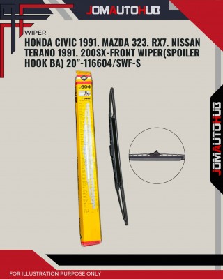 Front Wiper (Spoiler Hook BA)-Honda Civic. Mazda 323. RX7. Nissan Terano 200SX-20inch-117604/SWF-S