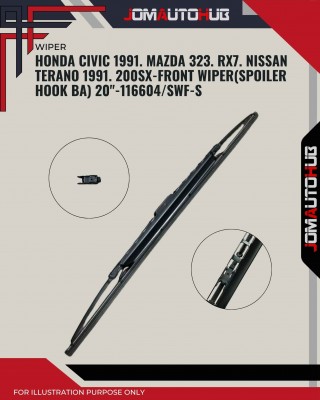 Front Wiper (Spoiler Hook BA)-Honda Civic. Mazda 323. RX7. Nissan Terano 200SX-20inch-117604/SWF-S