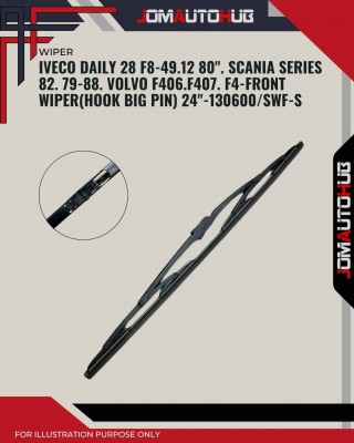 Front Wiper (Hook Big Pin)-Iveco daily 28 F8-49. 12 80”. Scania Series 82. 79/88. Volvo F406. F407. F4-24inch-130600/SWF-S