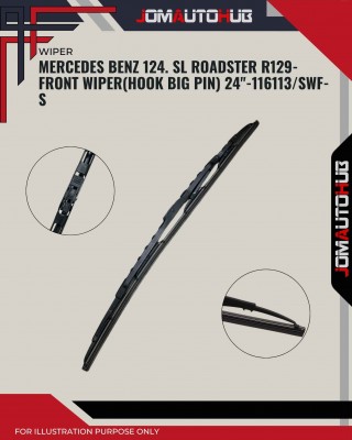 Front Wiper (Hook Big Pin)-Mercedes Benz 124 SL Roadster R129-24inch-116113/SWF-S