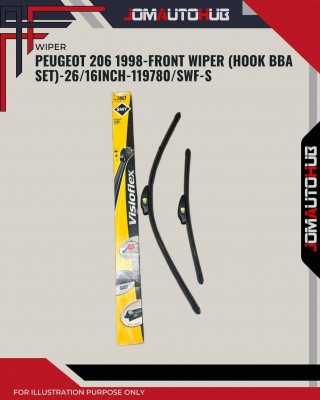 Front Wiper (Hook BBA Set)-Peugeot 206 1998-26/16 Inch-119780/SWF-S