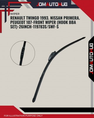 Front Wiper (Hook BBA Set)-Renault Twingo 1993. Nissan Primera. Peugeot 107-26 Inch-11973S2/SWF-S