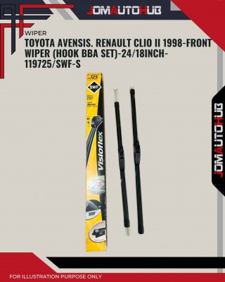 Front Wiper (Hook BBA Set)-Toyota Avensis. Renault Clio II 1998-24/18 Inch-119725/SWF-S