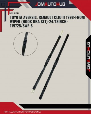 Front Wiper (Hook BBA Set)-Toyota Avensis. Renault Clio II 1998-24/18 Inch-119725/SWF-S