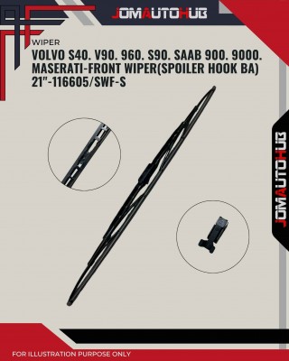 Front Wiper (Spoiler Hook BA)-Volvo S40. V90. 960. S90. SAAB 900. 9000. Maserati-21inch-117605/SWF-S