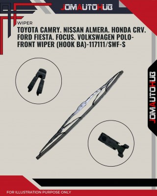 Front Wiper (Hook BA)-Toyota Camry. Nissan Almera. Honda CRV. Ford Fiesta. Focus. Volkswagen Polo-19Inch-117111SWF-S